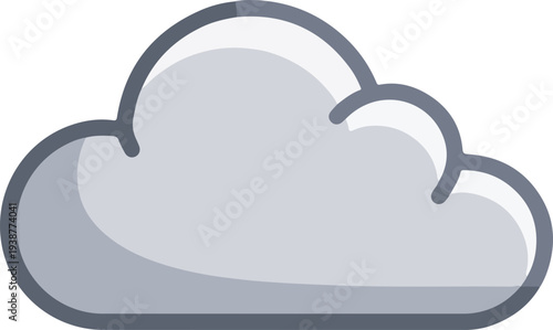 Simple Grey Cloud Icon for Weather and Cloud Computing