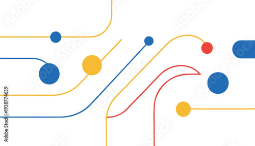 Abstract Network Connection with Geometric Lines and Dots Background