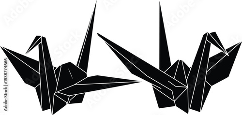 origami bird on white background