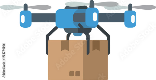 Automated Drone Delivery Service Carrying a Package Icon