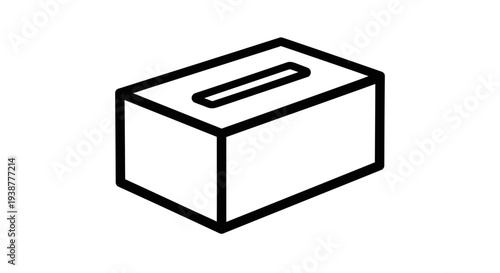 Minimalist outline illustration of a rectangular box with a single slot for various submissions