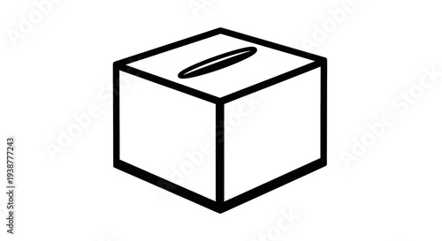 Clean geometric rendering of a basic receptacle for votes suggestions or contributions feedback