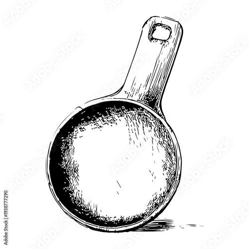 Hand Drawn Sketch of a Measuring Cup for Culinary Use, Isolated on White Background - Adobe Stock