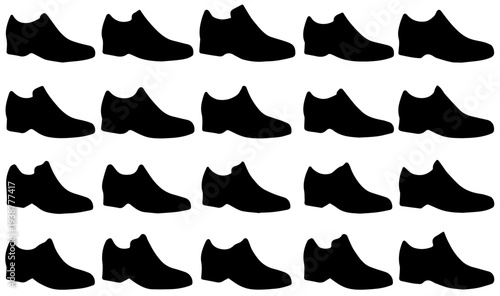 Formal Men Shoe Silhouette Collection Set of elegant classic footwear icons for fashion retail catalog and gentleman style branding