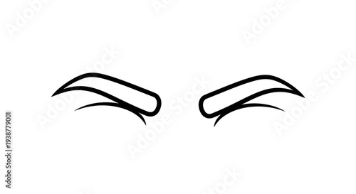 Expressive line art illustration of stylized human eyebrows conveying strong emotion