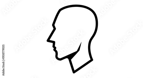 Abstract human head profile vector graphic representing thought, identity, and individuality with