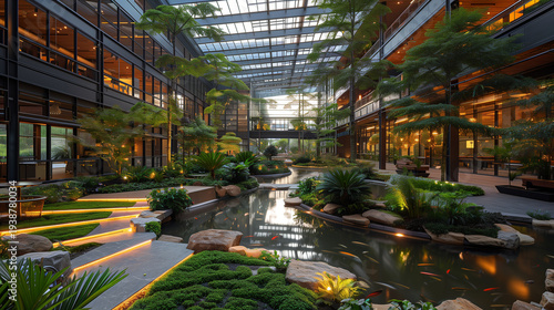 The courtyard of the future green office