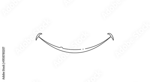 Abstract continuous line drawing of a minimalist smile expressing happiness and positive emotion