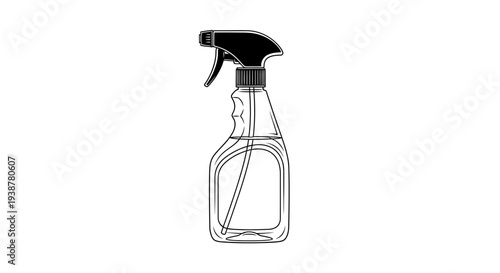 Clean household spray bottle vector illustration for domestic and commercial liquid dispensing