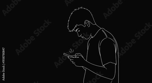 Young person absorbed in their mobile phone, illustrating modern digital connectivity and screen