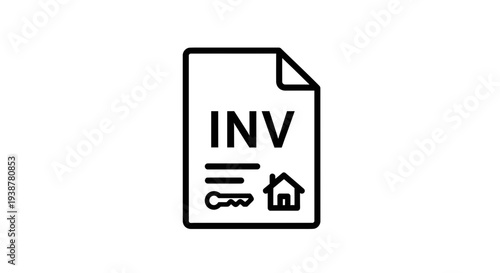 Real estate transaction document icon representing property inventory or invoice for housing and