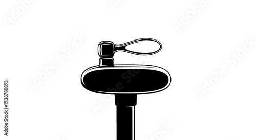 Elegant monochrome vector illustration of a classic beverage dispenser tap head on white