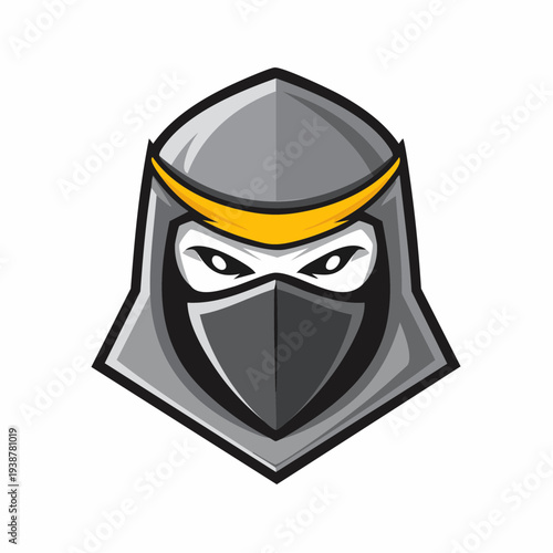 Ninja Character Illustration with Mask and Headband.