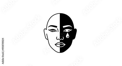 Abstract portrayal of conflicting human emotions and the complex nature of inner self