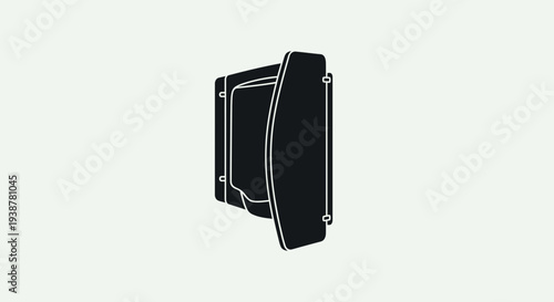 Modern minimalist restroom fixture icon design showcasing a sleek public lavatory element