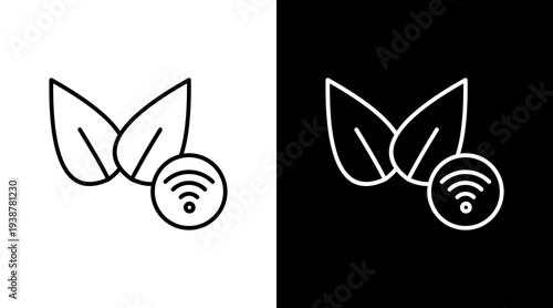 Smart Farming Outline White Icon Set Design