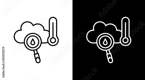 Weather Forecast Outline White Icon Set Design