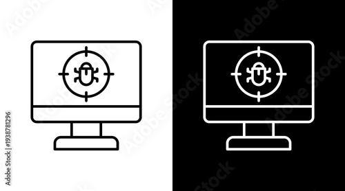 Smart Pest Control Outline White Icon Set Design