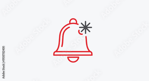 Red bell icon with asterisk notification symbol
