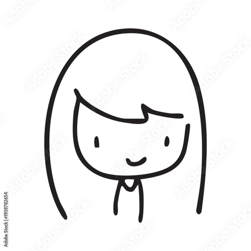 Cartoon children face and avatar in black and white doodle style. cute children's face icons in line art style, featuring diverse expressions and hairstyles