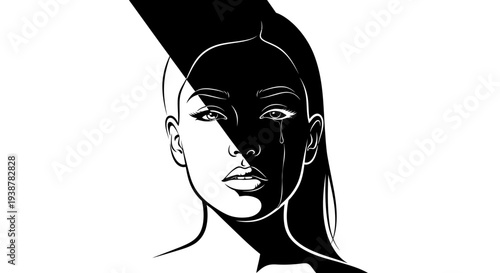 Emotional dichotomy: a poignant portrayal of inner conflict and sorrow depicted through striking