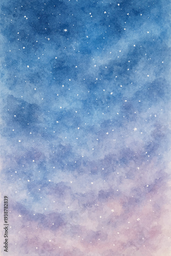beautiful starry sky watercolor background