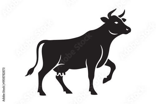 milk cow silhouette symbol icon