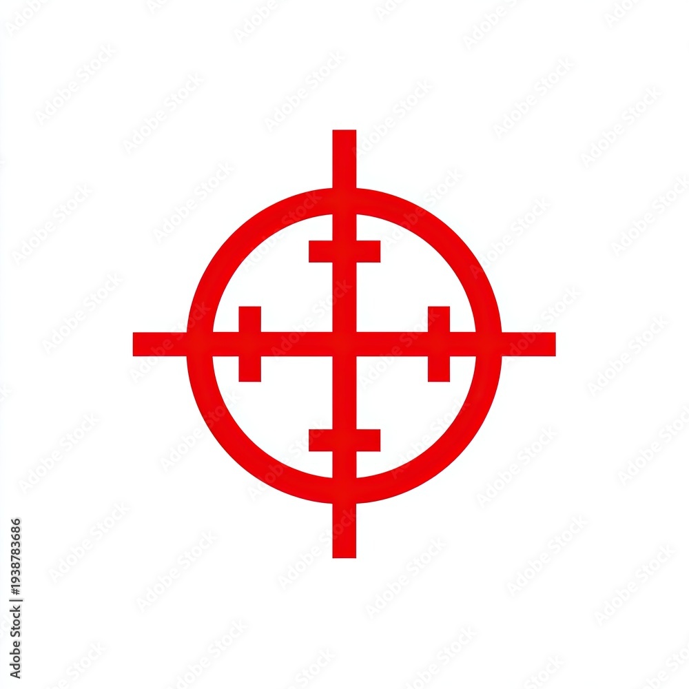 Obraz premium Red target reticle with crosshairs inside a circle