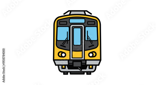 Yellow Train Tram Public Transportation Vehicle.