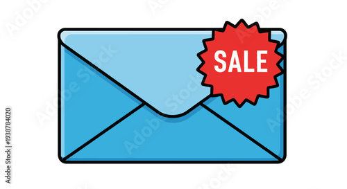 Sale Discount Offer Mail Envelope Icon.