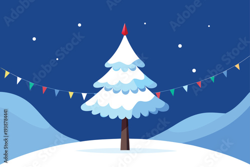 snow covered tree garland edge   (2).eps