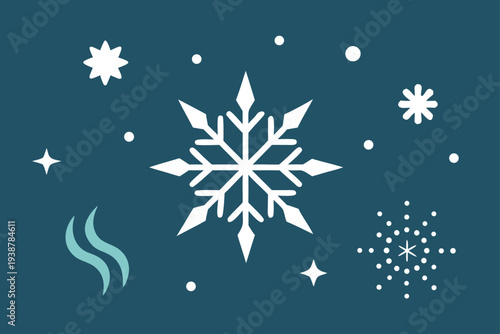 snow dust overlays and decorative vector elements .eps