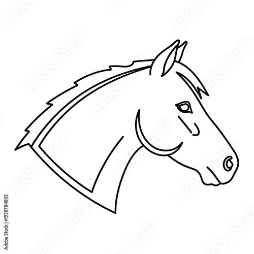 Simple Line Drawing of a Horse Head