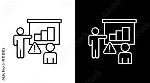 Career Coaching Outline White Icon Set Design