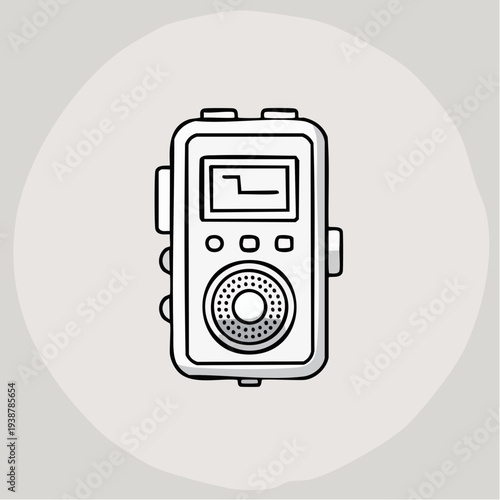 black and white illustration of a futuristic pistol with scope