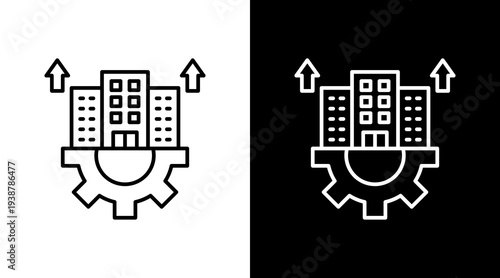 Urban Growth Management Outline White Icon Set Design