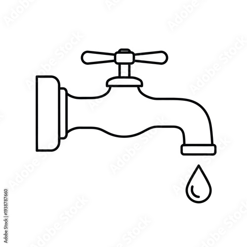 Leaking faucet with single drop of water