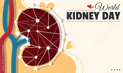 World Kidney Day Template. Campaign on the importance of kidney health