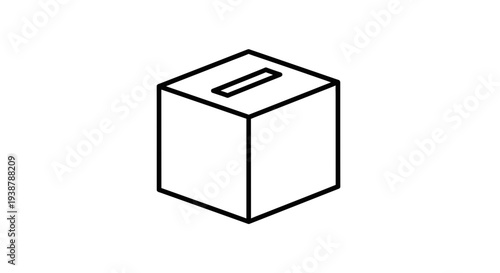 Minimalist outline illustration of a generic collection box for various purposes like voting or