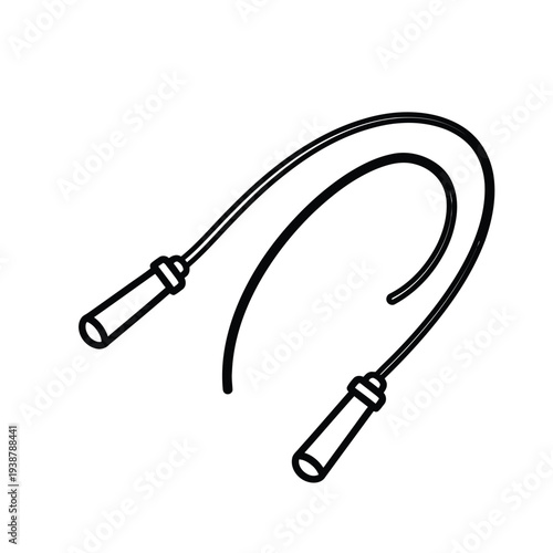Illustration of a black jump rope on white background