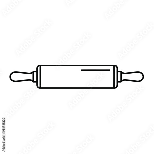 Simple black and white rolling pin icon