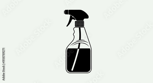 A minimalist graphic of a spray bottle, ideal for various cleaning and household liquid applications