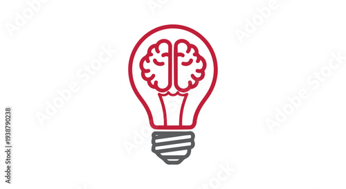 A creative light bulb with a brain inside symbolizing innovative ideas and thinking