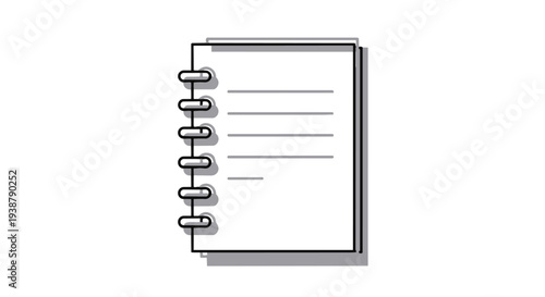 A spiral bound notebook with blank lines paper
