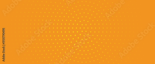 Abstract futuristic halftone pattern. Comic background. Dotted backdrop with circles, dots, point large scale. Design element for web banners, posters, cards, wallpapers, sites. Yellow, orange color