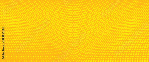 Abstract futuristic halftone pattern. Comic background. Dotted backdrop with circles, dots, point large scale. Design element for web banners, posters, cards, wallpapers, sites. Yellow, orange color