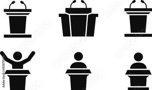 Traditional Thai classical dancer performing elegant cultural dance pose wearing ornate costume and golden headdress, isolated flat vector illustration representing Asia