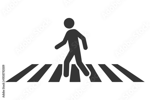 横断歩道を渡る人物のシルエットアイコン