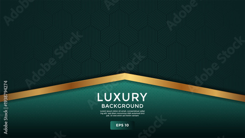 A vibrant dark green luxury background features a wide golden border at the bottom, creating a clean and upscale design.