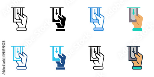 Withdrawal icons set multiple style collection. Editable stroke 
